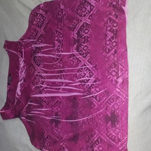😊2X t shirt light purple /mauve azthec  print